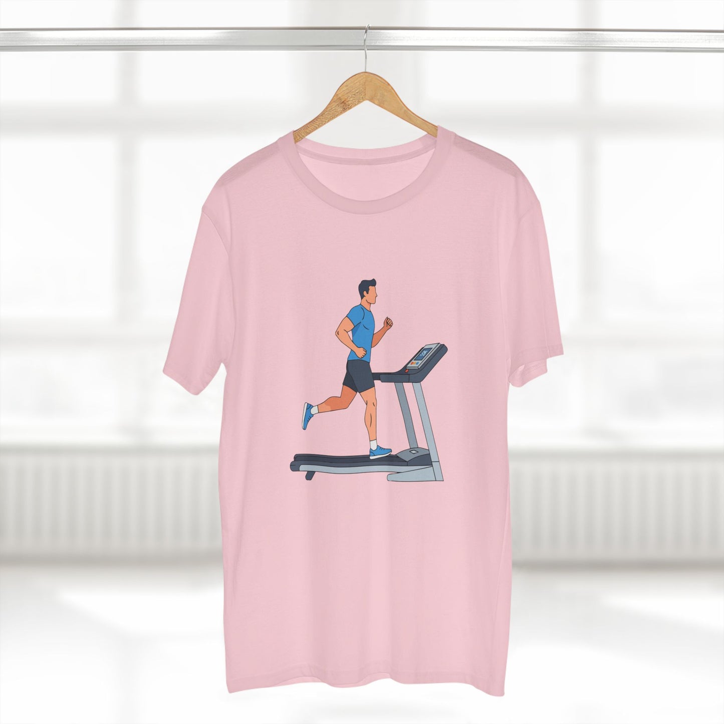 T-Shirt — Runner on Treadmill Graphic Tee for Fitness Enthusiasts