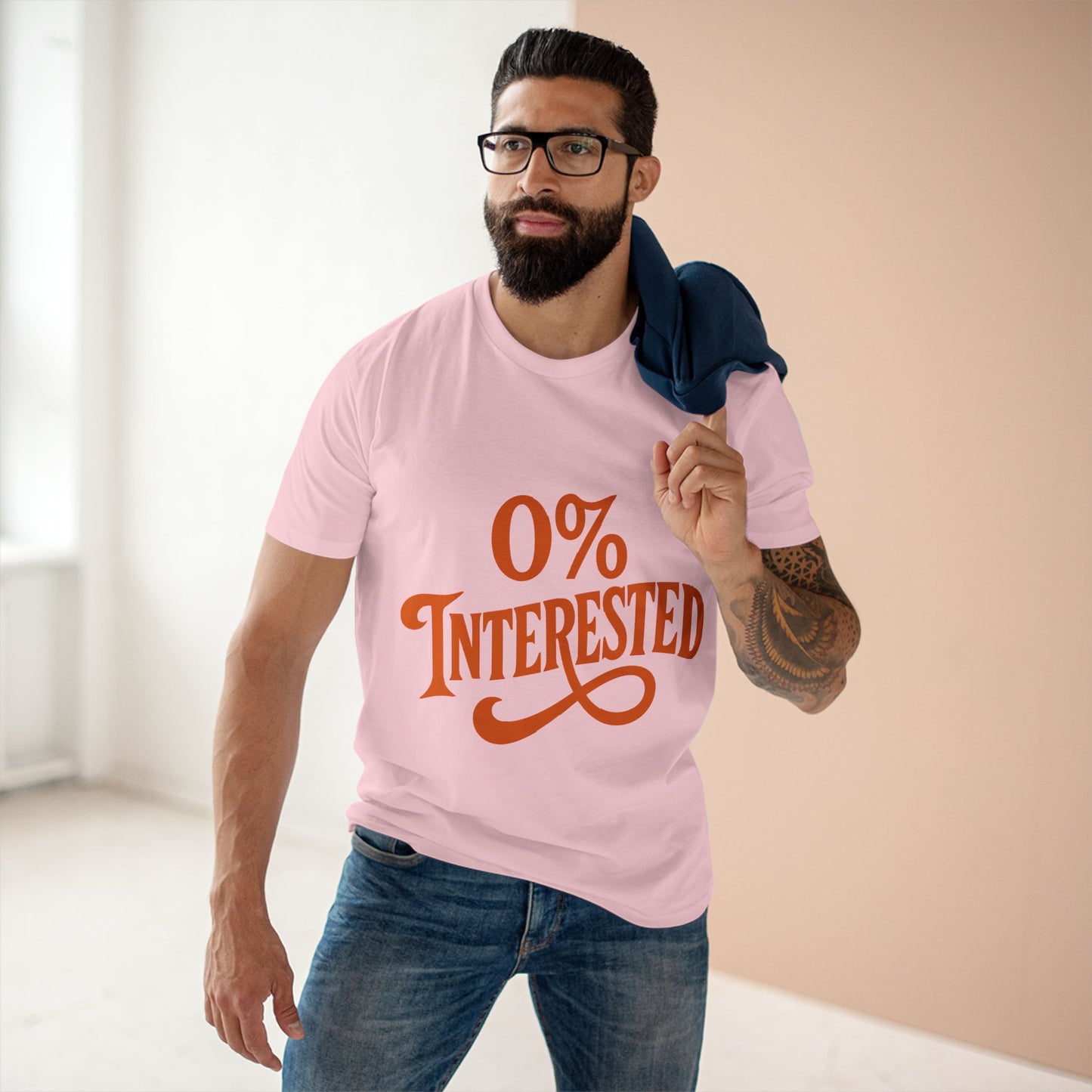 0% Interested Tee – Funny Graphic Statement T-Shirt