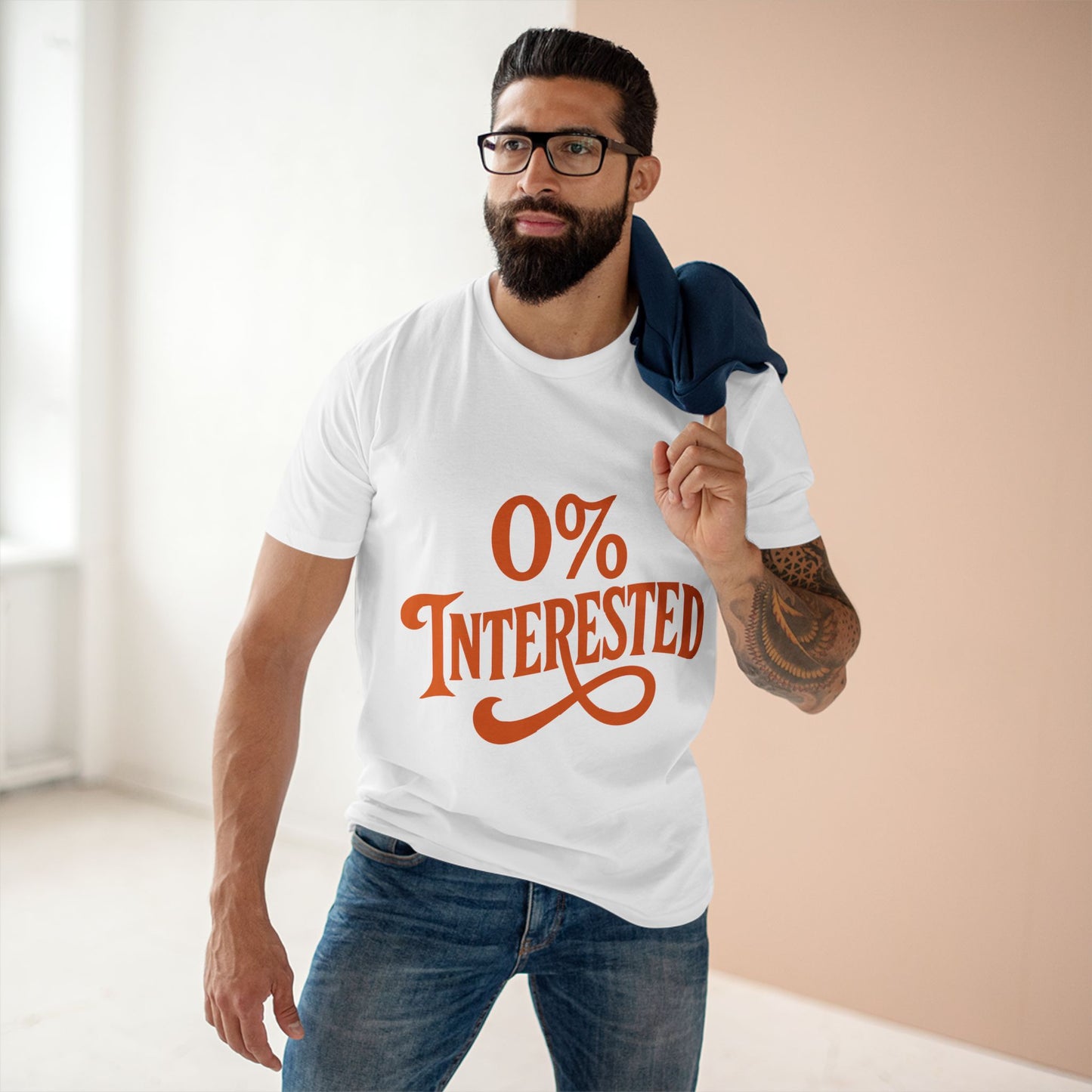 0% Interested Tee – Funny Graphic Statement T-Shirt