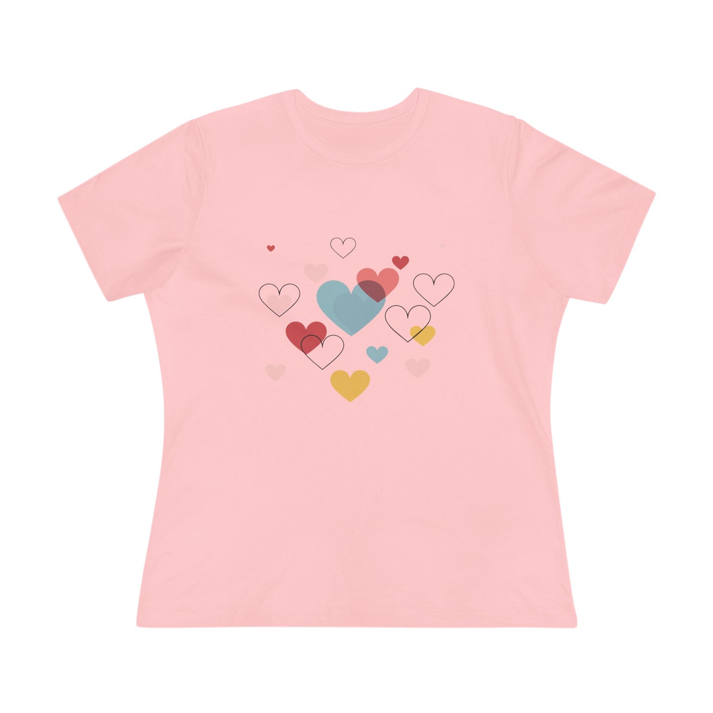 Heart Cluster Women's Tee — Cute Colorful Hearts Valentine's Top