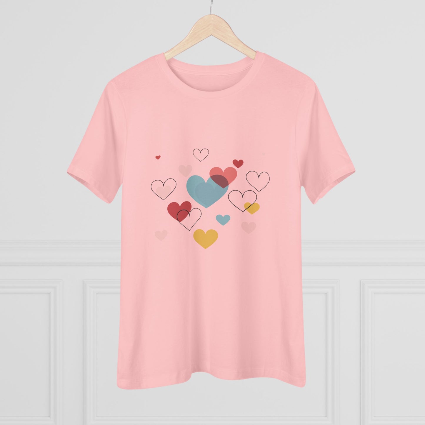 Heart Cluster Women's Tee — Cute Colorful Hearts Valentine's Top