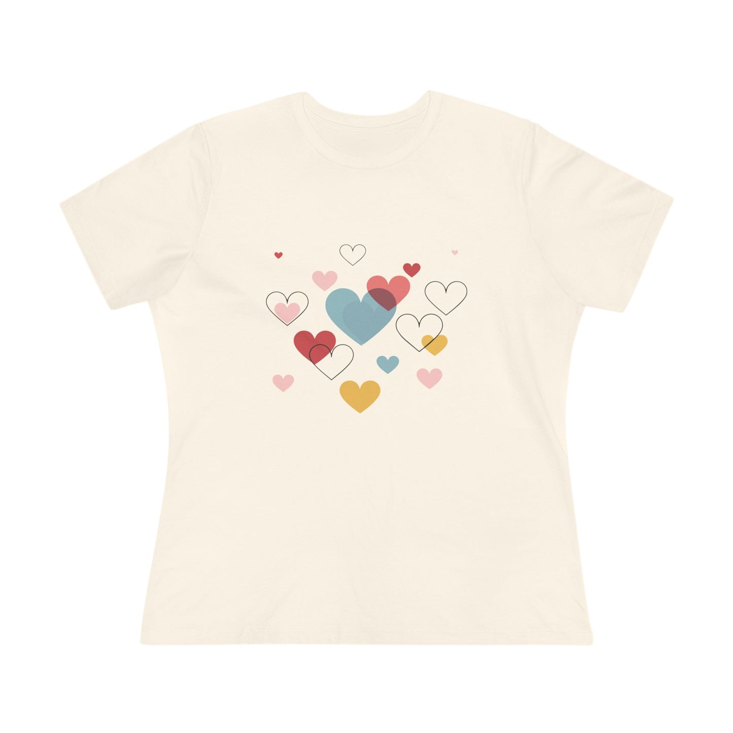 Heart Cluster Women's Tee — Cute Colorful Hearts Valentine's Top