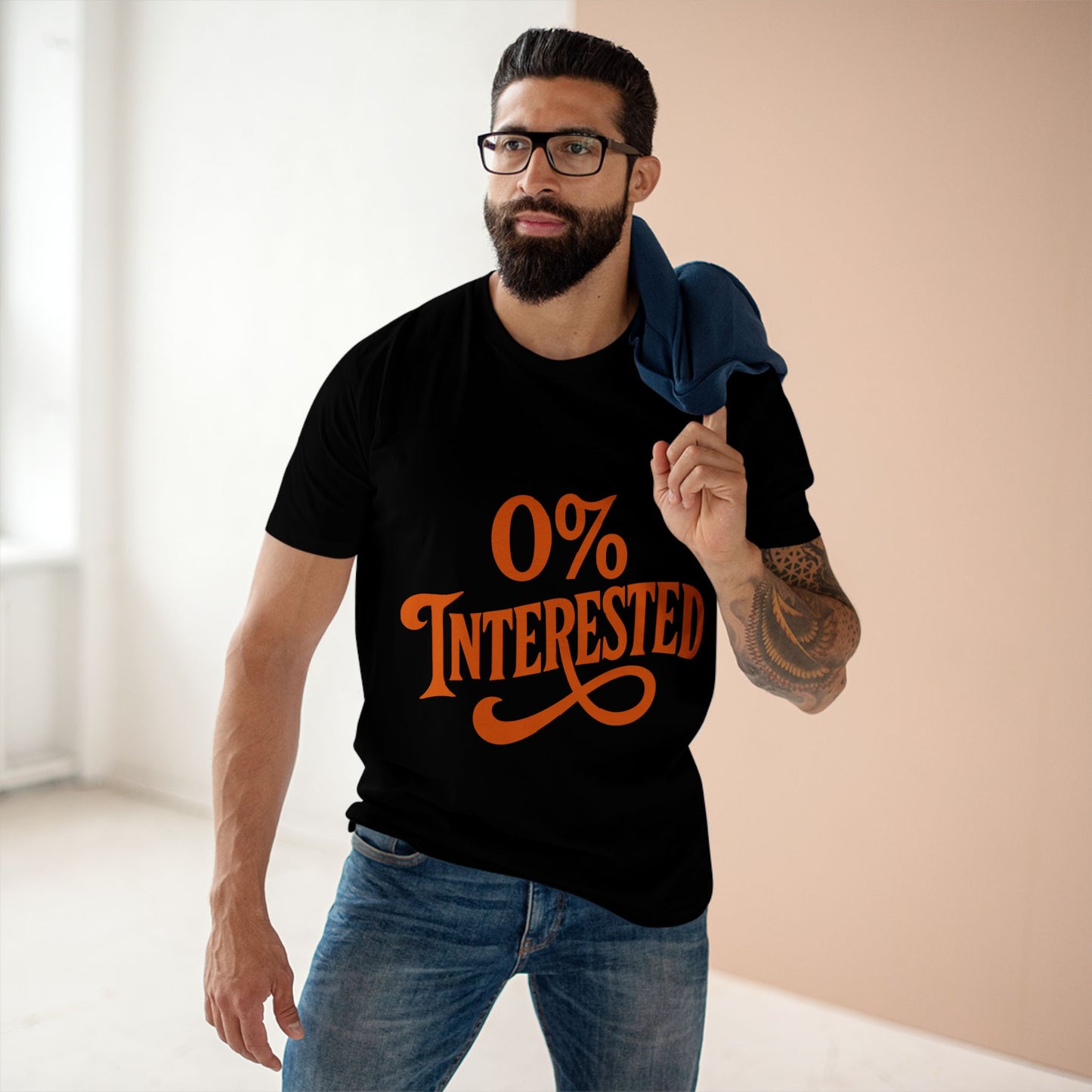 0% Interested Tee – Funny Graphic Statement T-Shirt