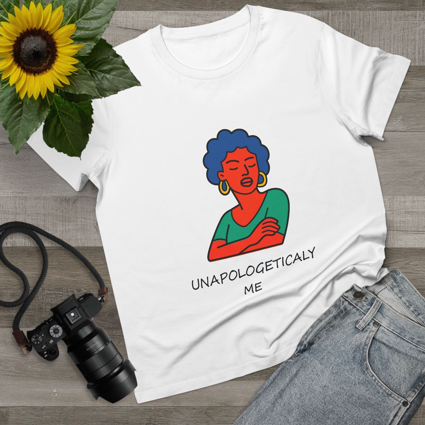 Unapologetically Me Women's Tee — Bold Afro Illustration Empowerment Shirt