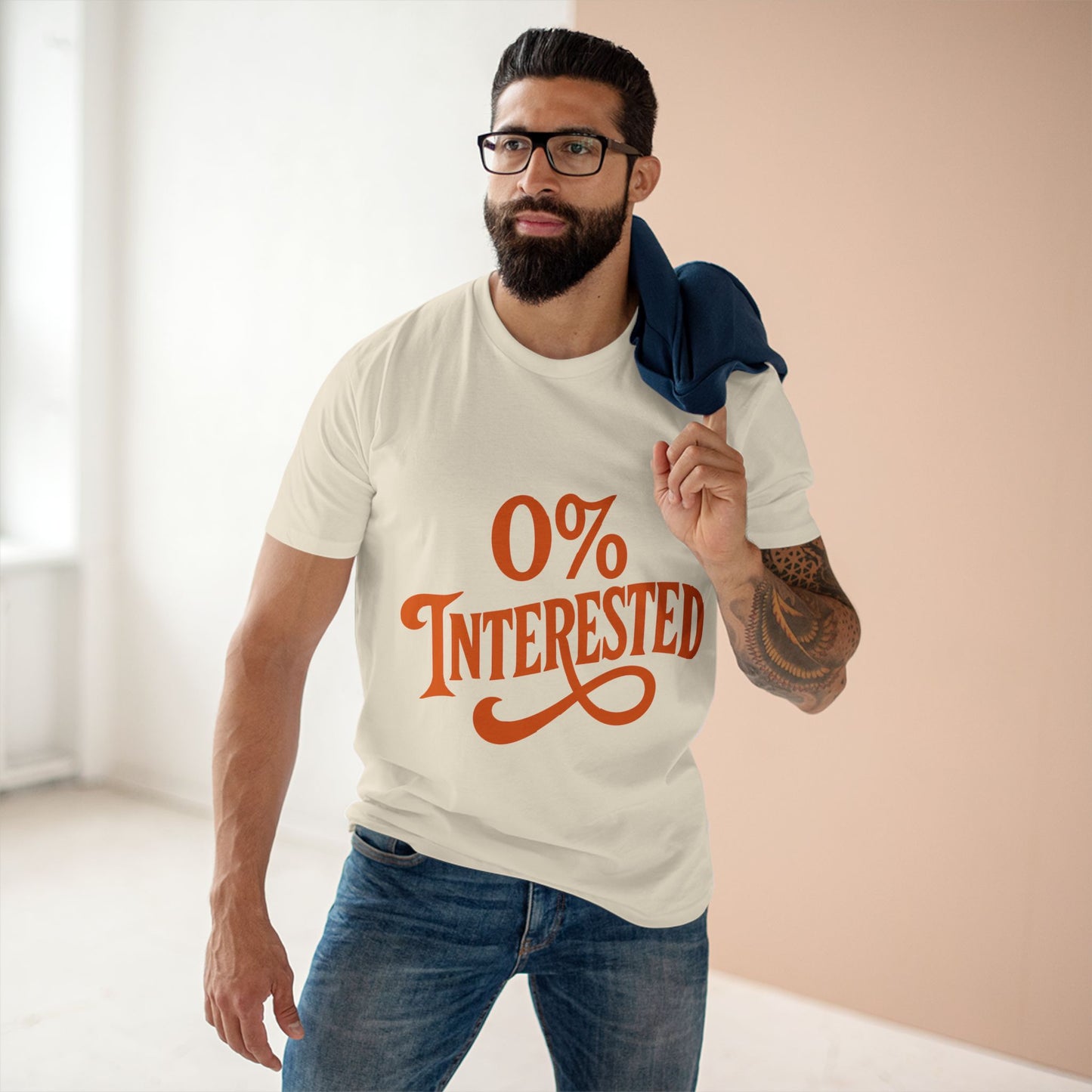 0% Interested Tee – Funny Graphic Statement T-Shirt