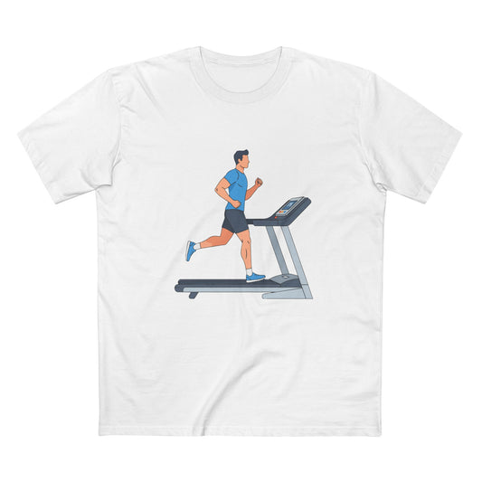 T-Shirt — Runner on Treadmill Graphic Tee for Fitness Enthusiasts