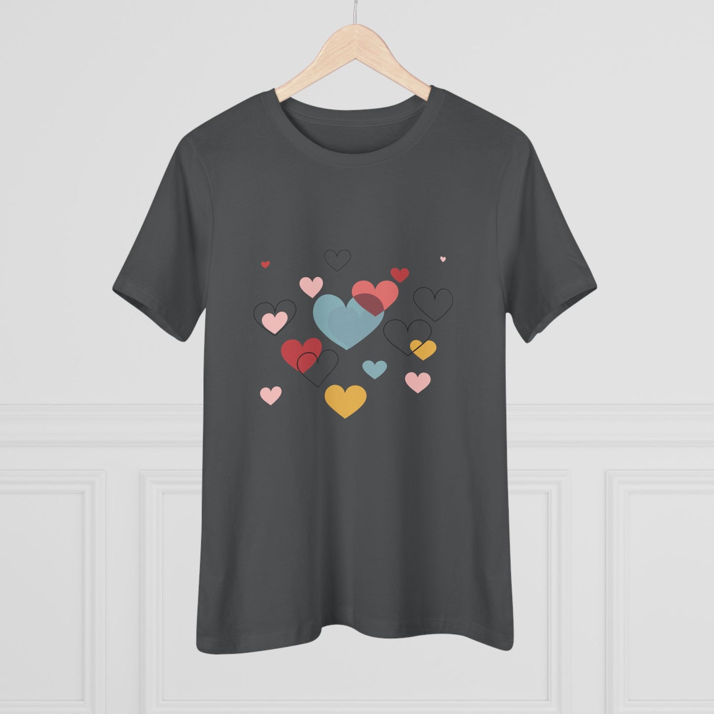 Heart Cluster Women's Tee — Cute Colorful Hearts Valentine's Top