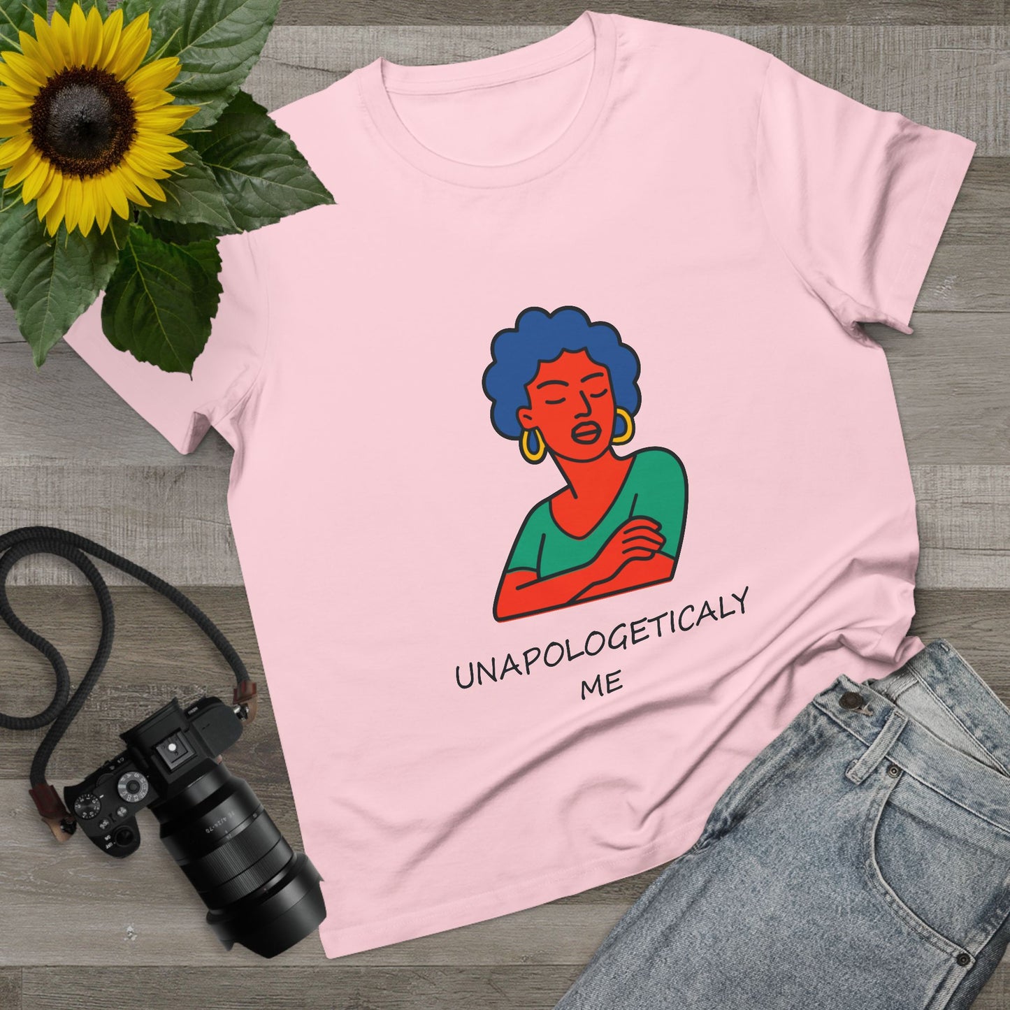 Unapologetically Me Women's Tee — Bold Afro Illustration Empowerment Shirt