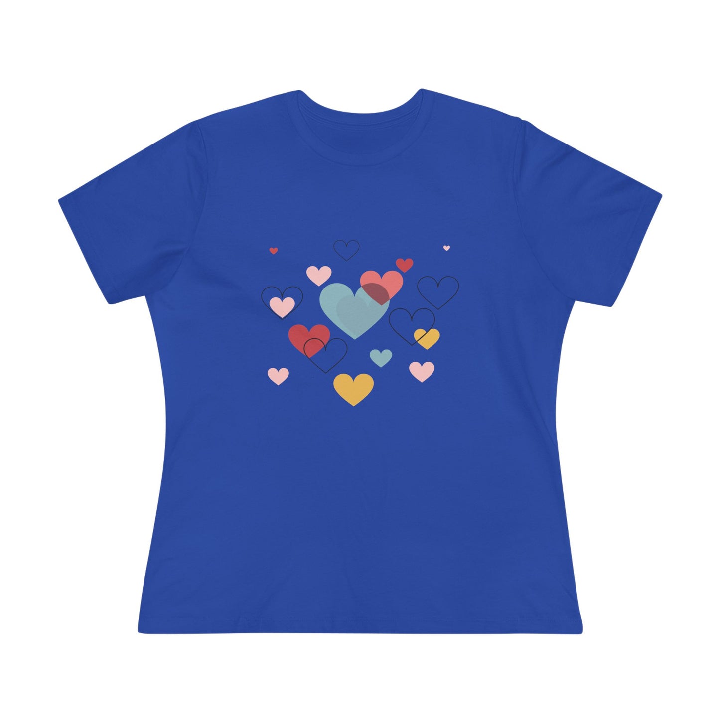 Heart Cluster Women's Tee — Cute Colorful Hearts Valentine's Top