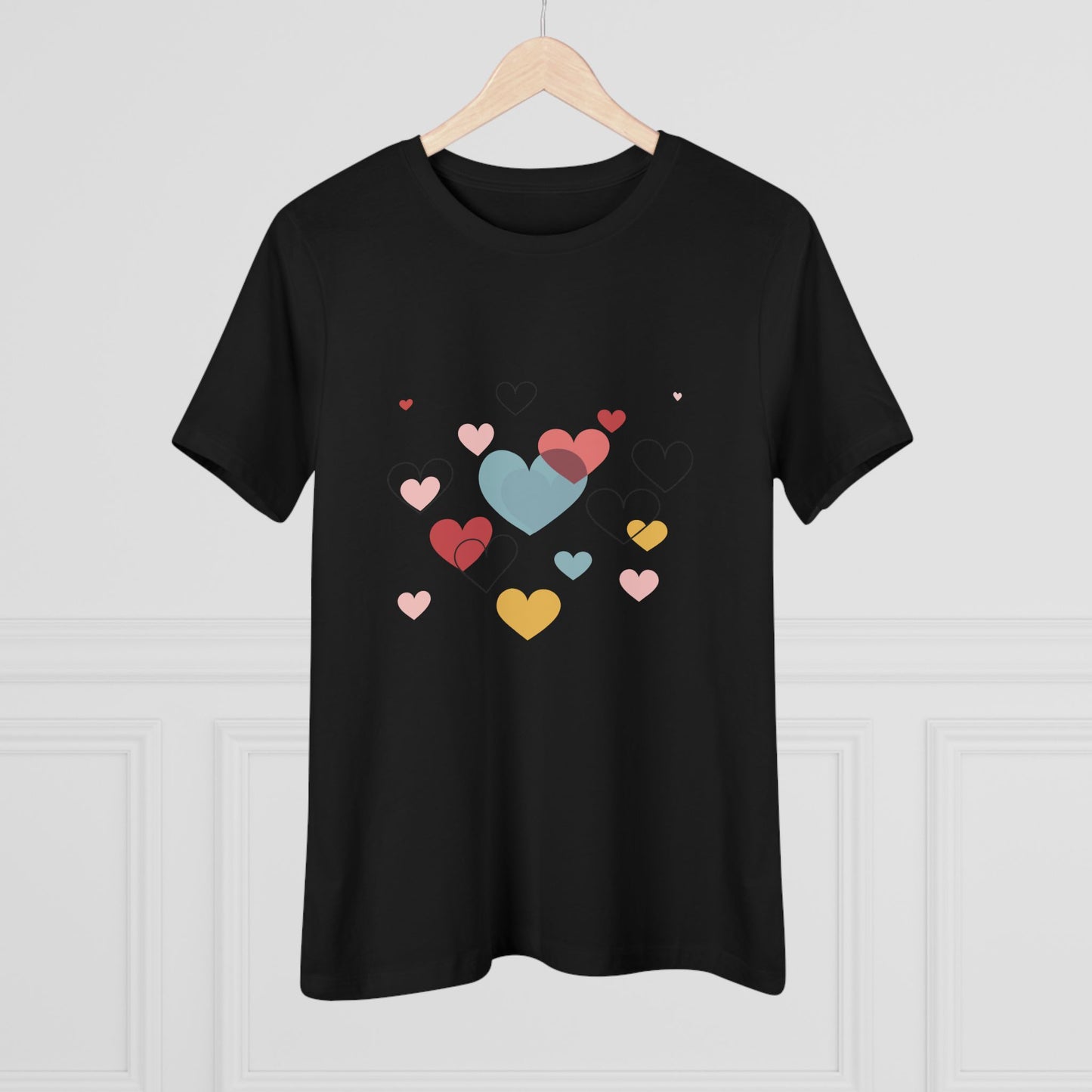 Heart Cluster Women's Tee — Cute Colorful Hearts Valentine's Top