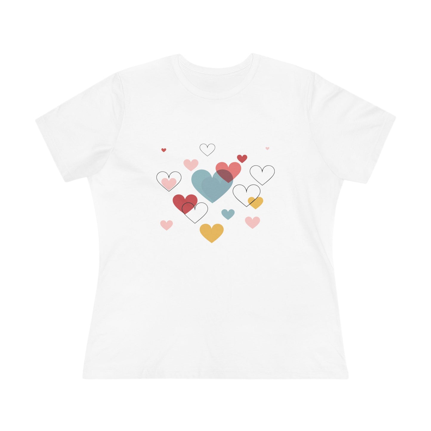 Heart Cluster Women's Tee — Cute Colorful Hearts Valentine's Top