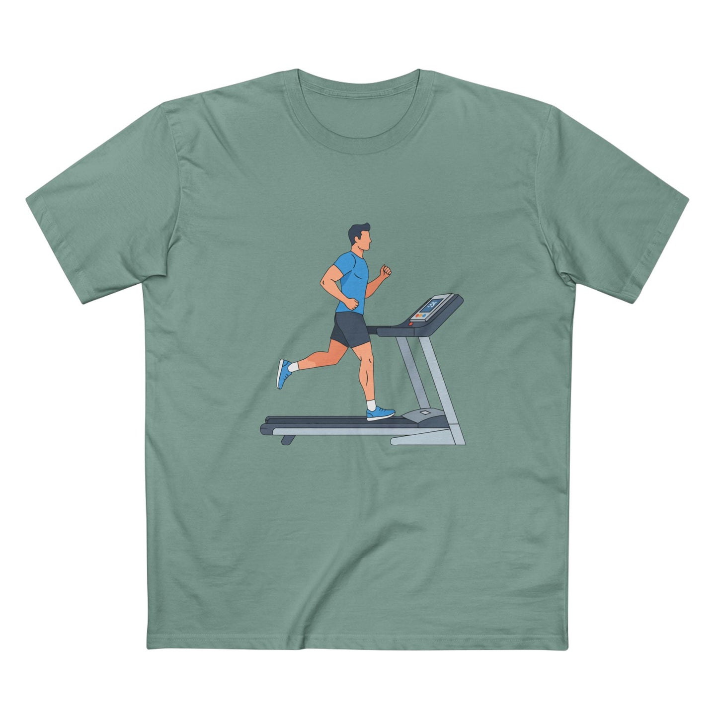 T-Shirt — Runner on Treadmill Graphic Tee for Fitness Enthusiasts