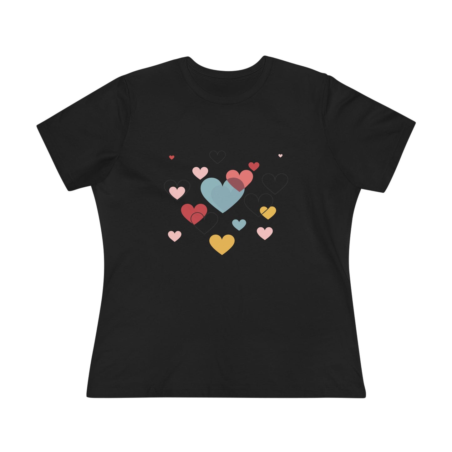 Heart Cluster Women's Tee — Cute Colorful Hearts Valentine's Top
