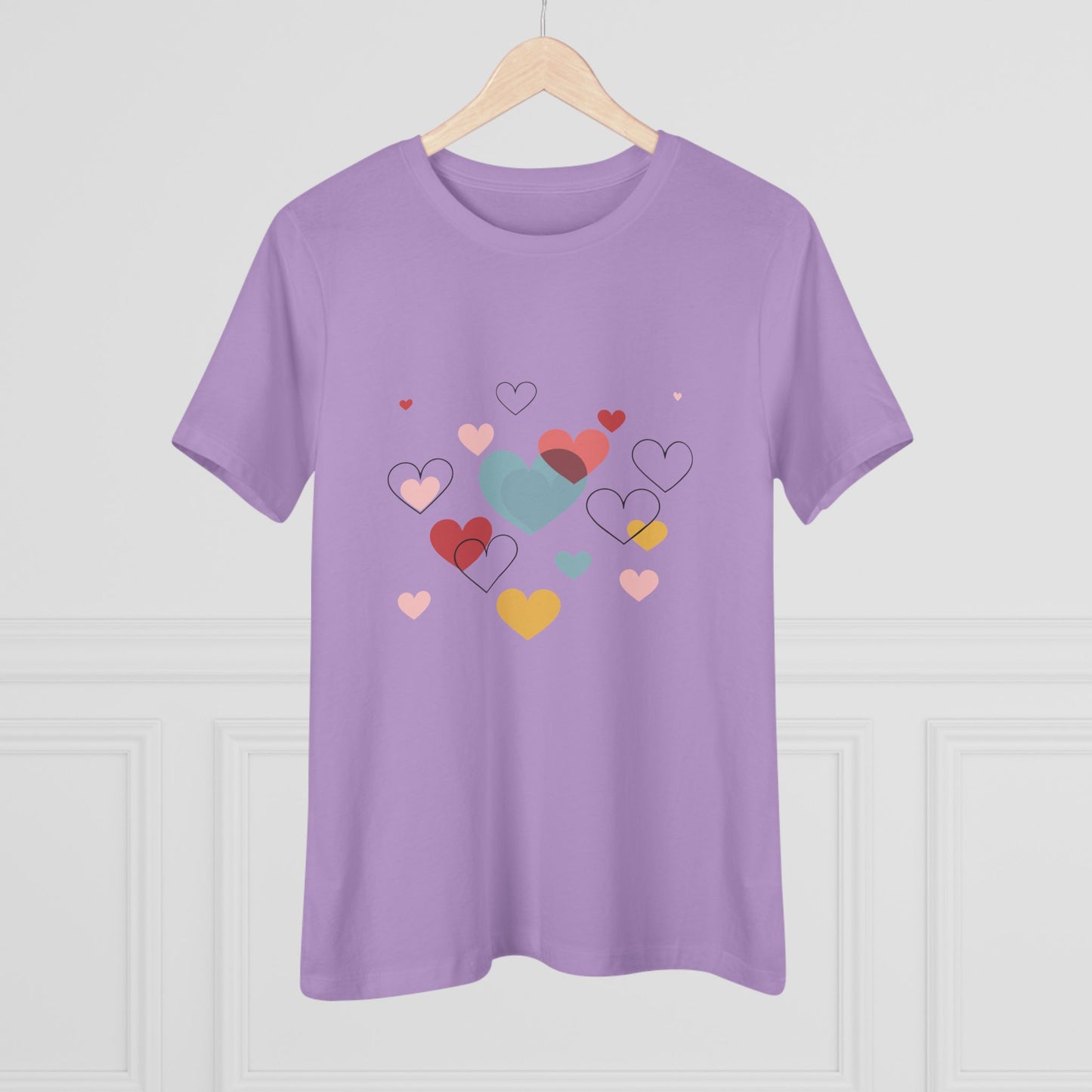 Heart Cluster Women's Tee — Cute Colorful Hearts Valentine's Top