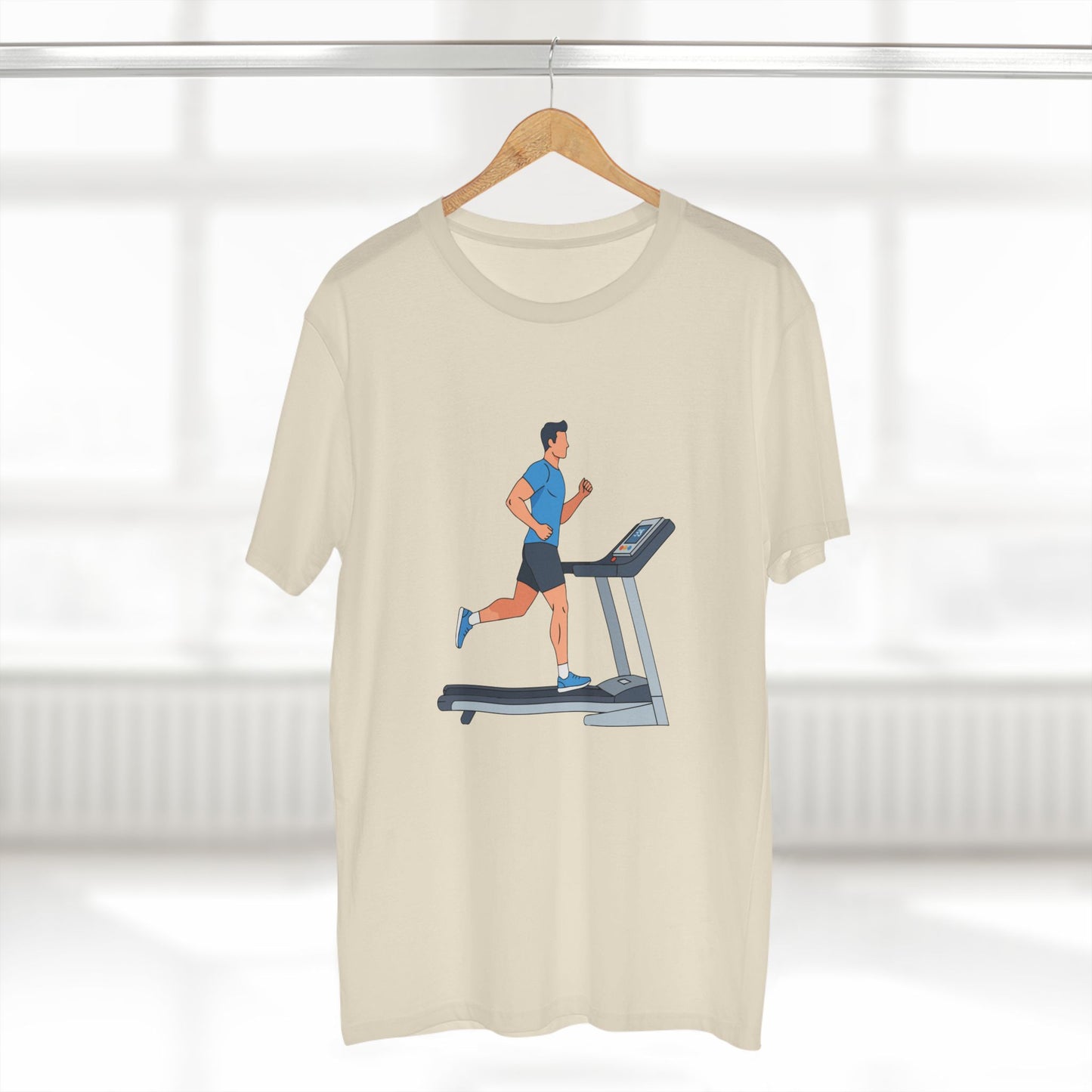 T-Shirt — Runner on Treadmill Graphic Tee for Fitness Enthusiasts