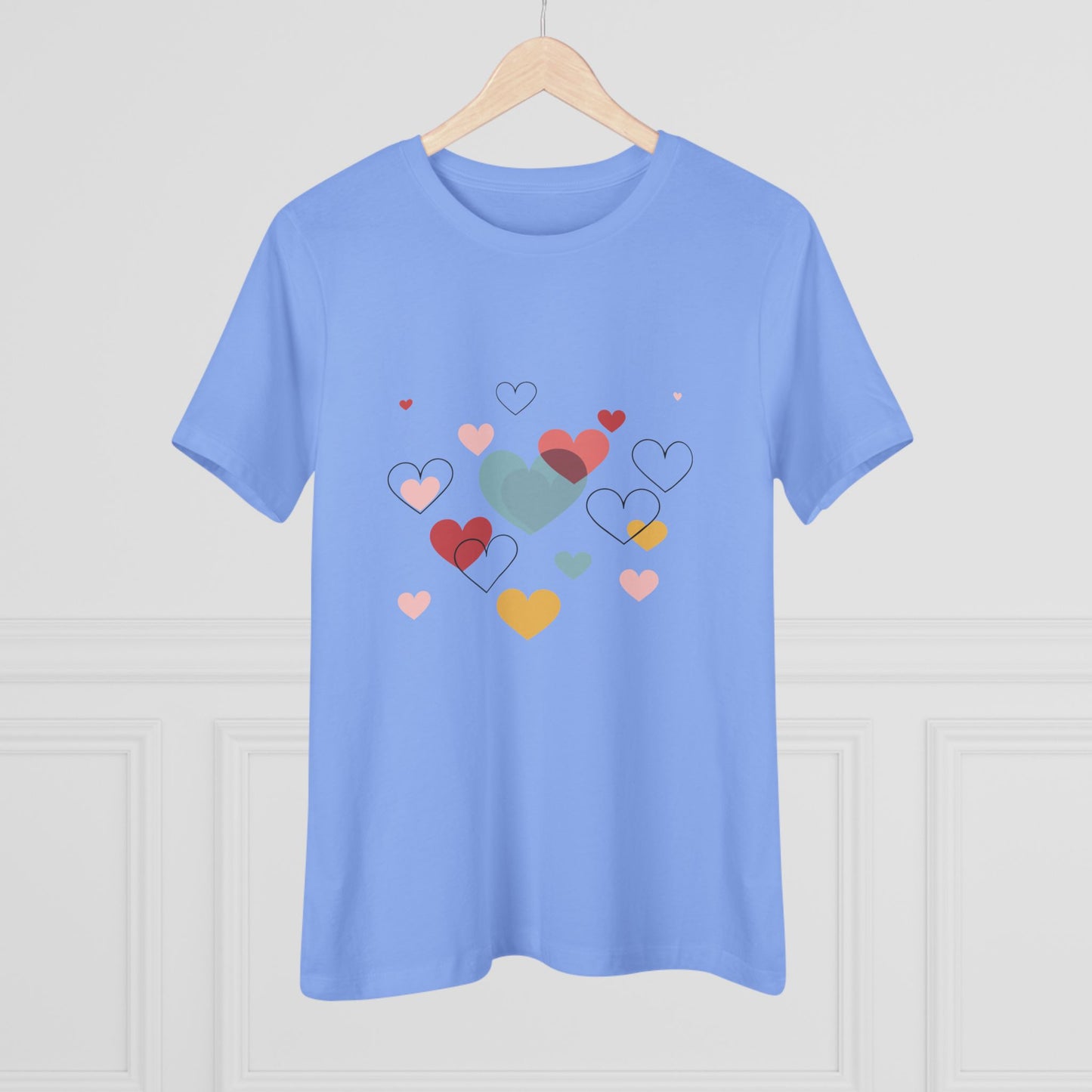 Heart Cluster Women's Tee — Cute Colorful Hearts Valentine's Top