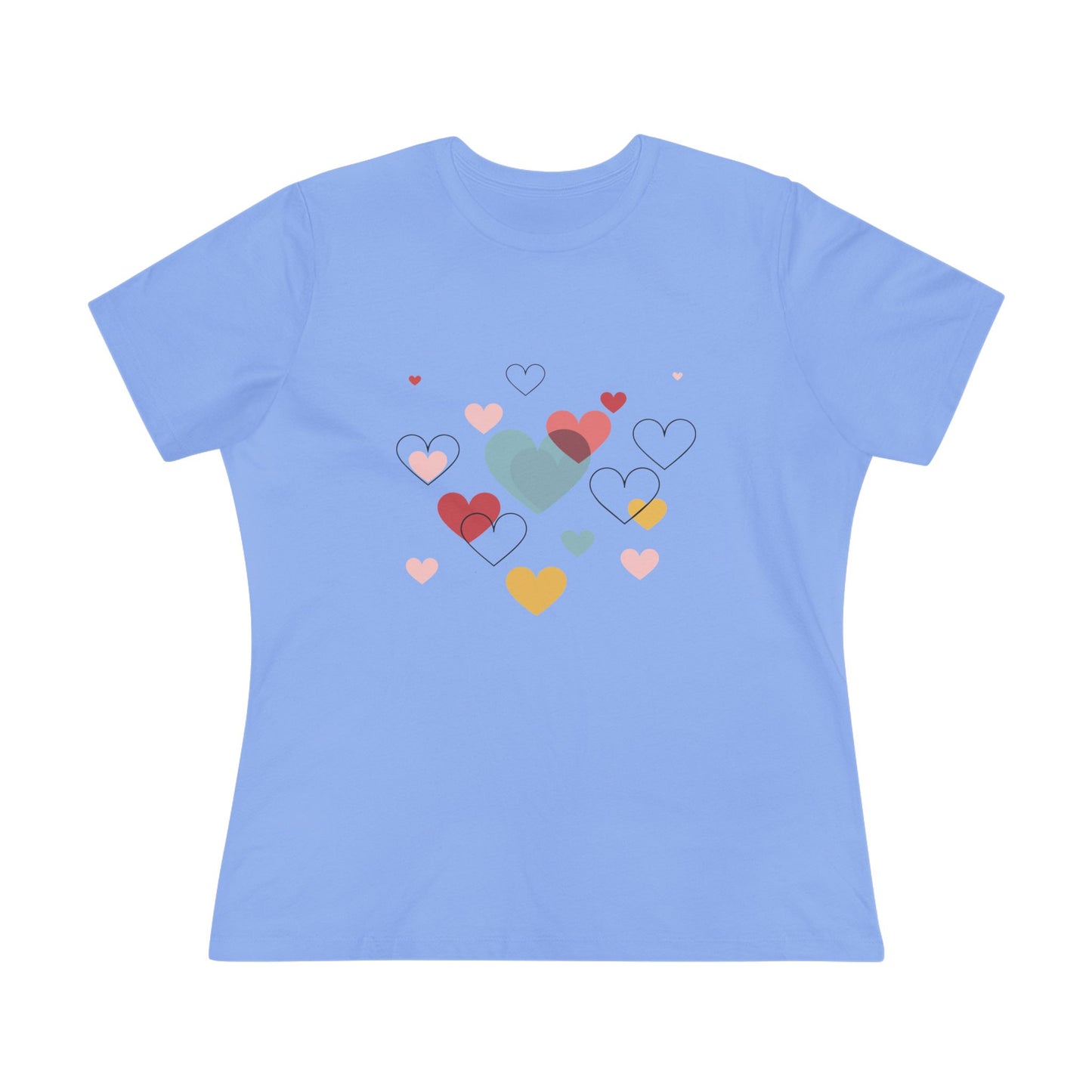 Heart Cluster Women's Tee — Cute Colorful Hearts Valentine's Top