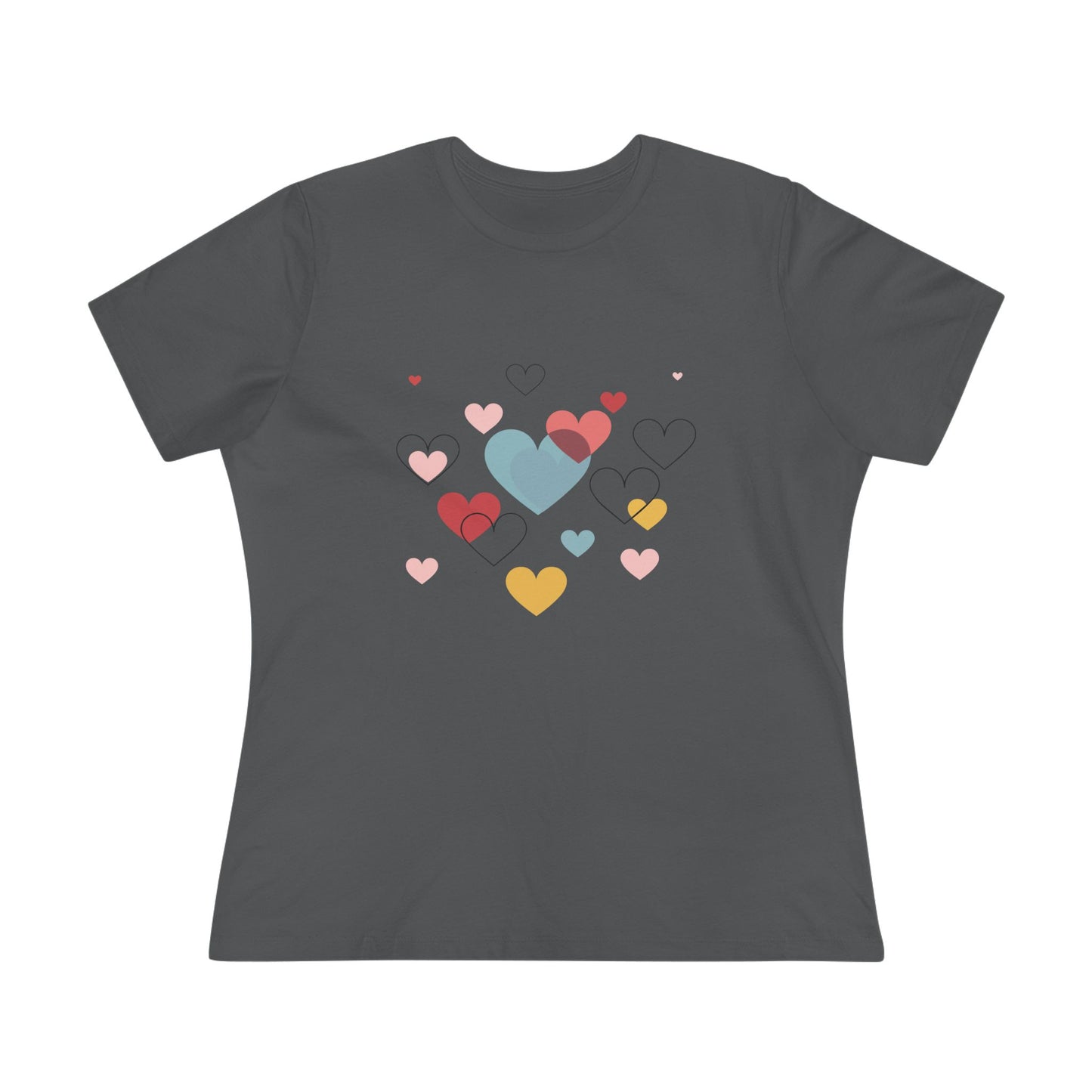 Heart Cluster Women's Tee — Cute Colorful Hearts Valentine's Top