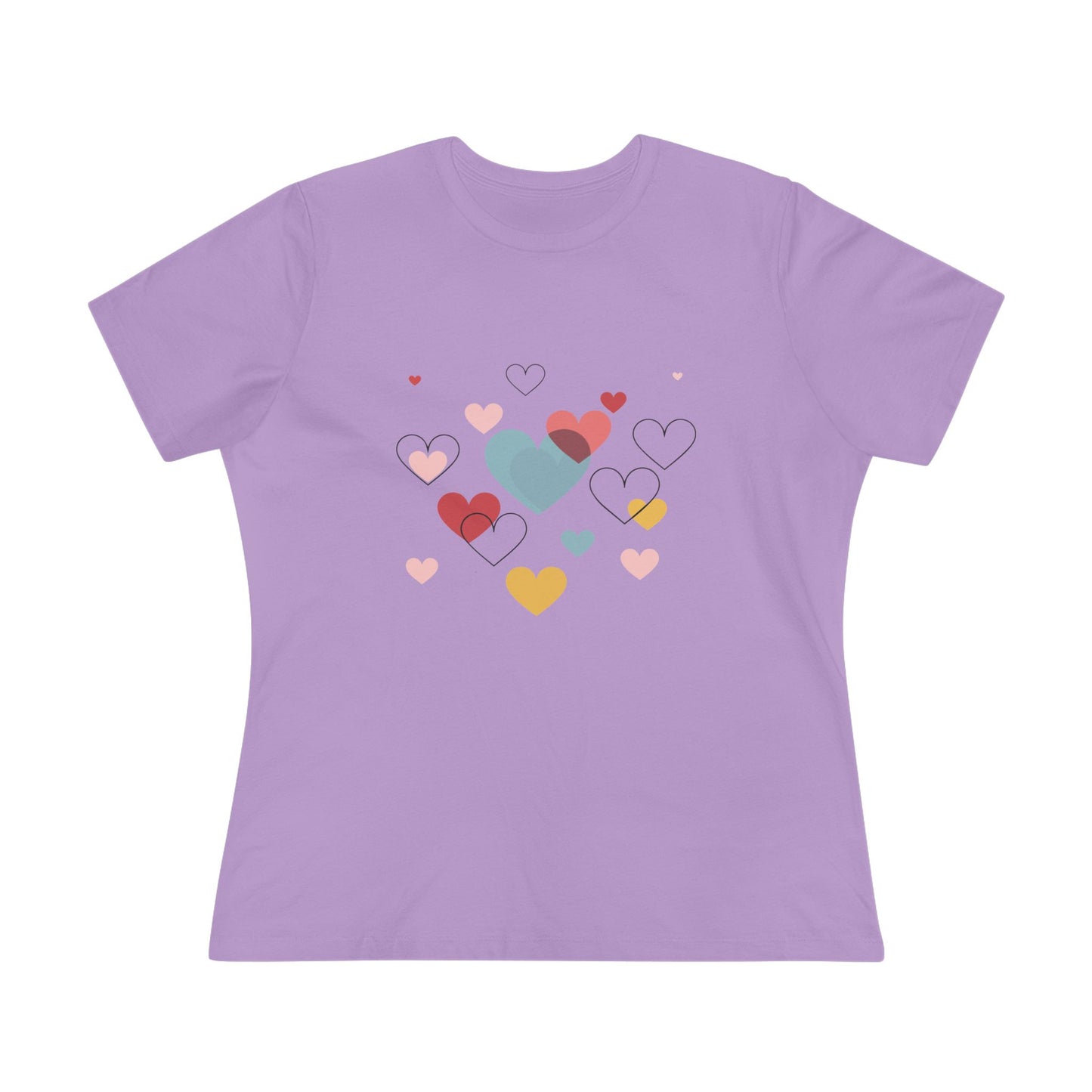 Heart Cluster Women's Tee — Cute Colorful Hearts Valentine's Top