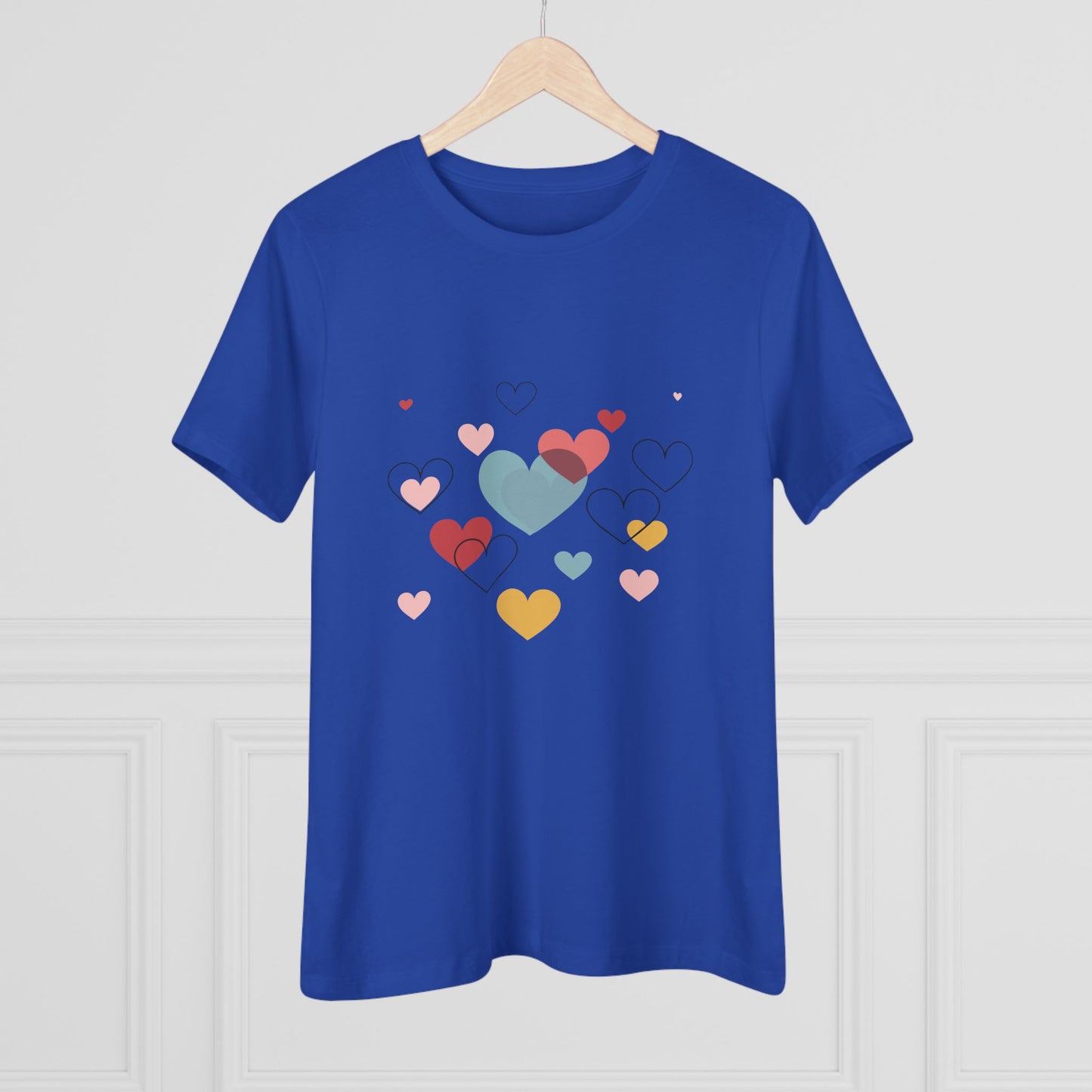 Heart Cluster Women's Tee — Cute Colorful Hearts Valentine's Top