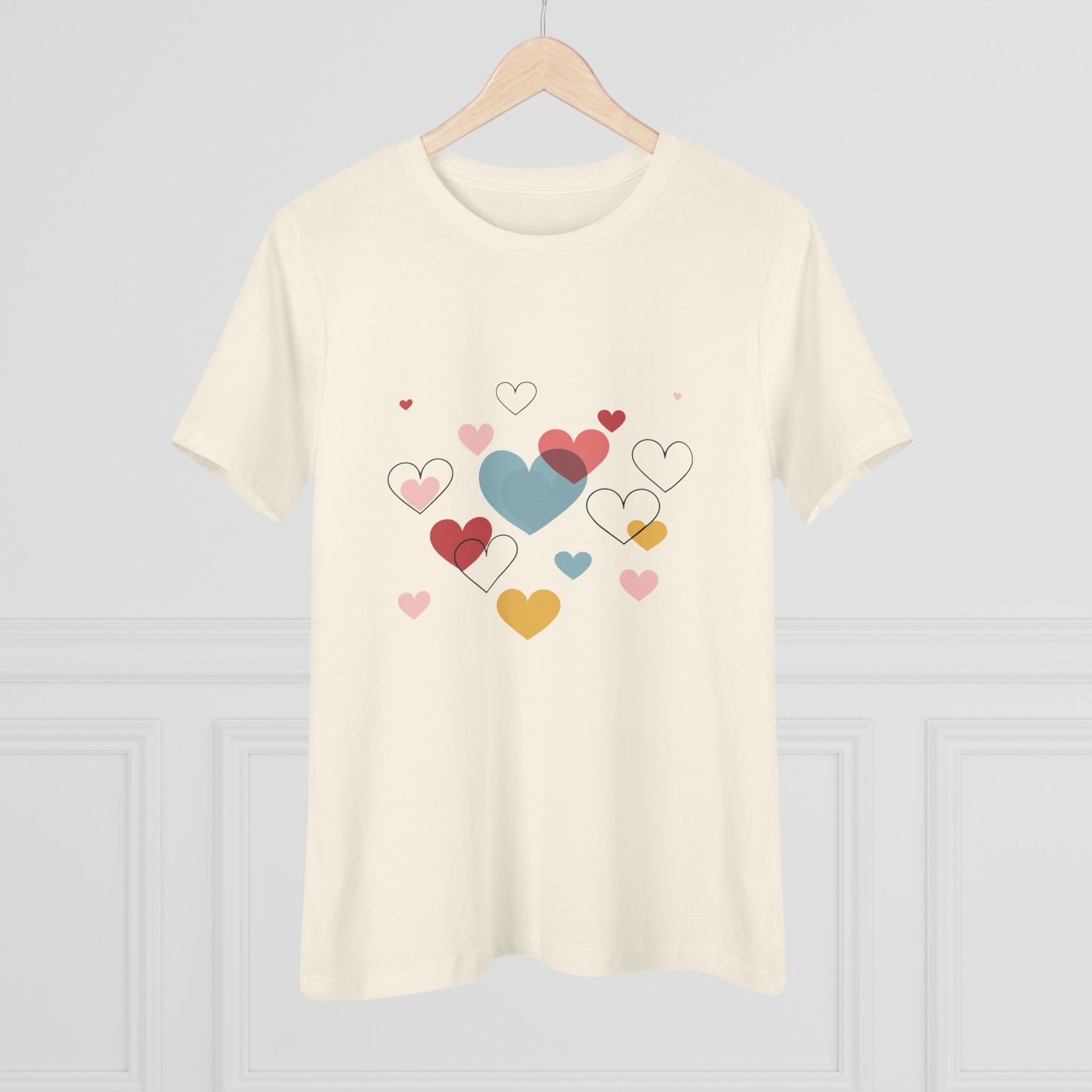 Heart Cluster Women's Tee — Cute Colorful Hearts Valentine's Top